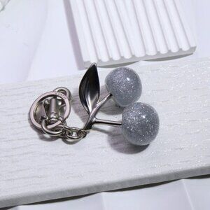 Coach Silver Cherry Keychain Charm